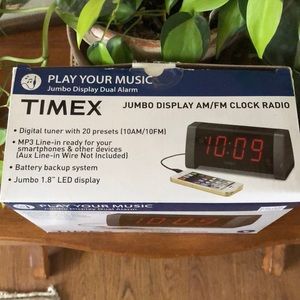 Timex jumbo LED display AM/FM Clock Radio & Alarm